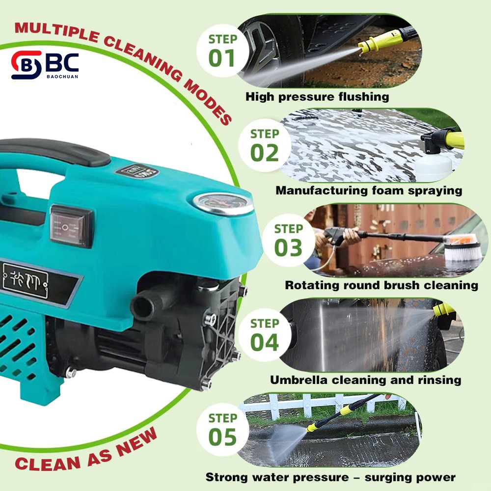 BC053024 High Pressure Water Pump Artifact Home And Commercial 220v Portable Vehicle High Power Car Washer