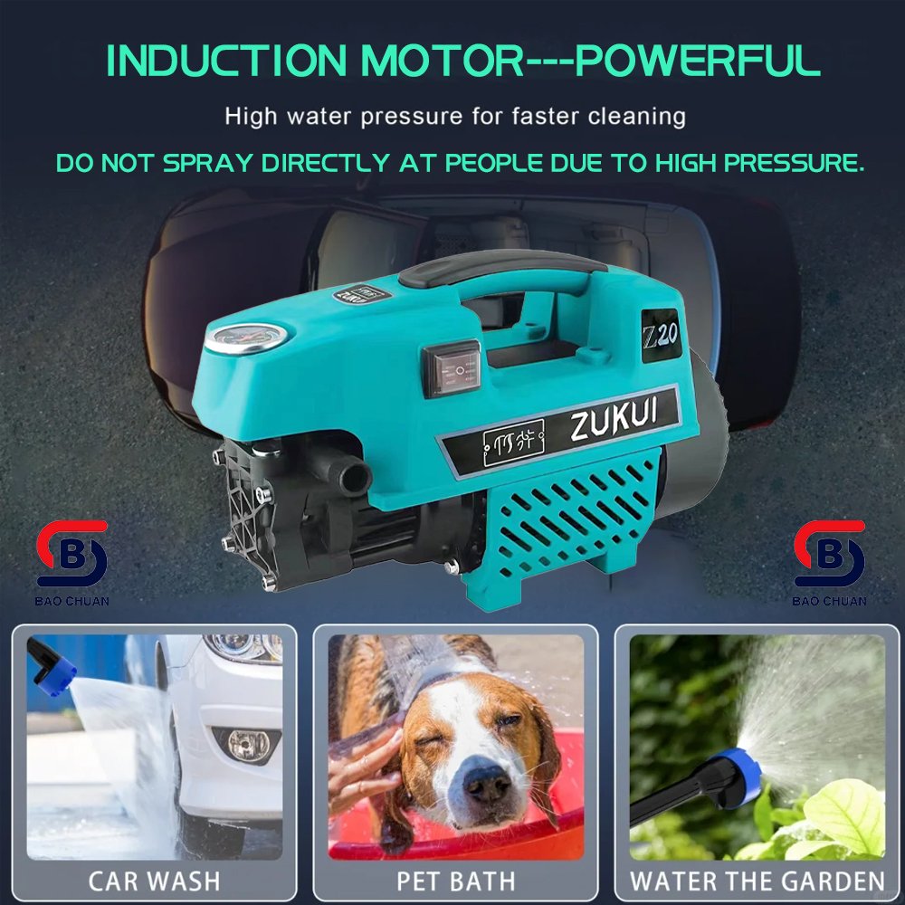 BC053024 High Pressure Water Pump Artifact Home And Commercial 220v Portable Vehicle High Power Car Washer