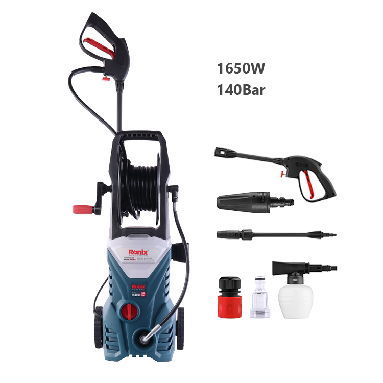 Ronix RP-U141 1650W Carbon Brush Motor 140Bar Blue Portable High Pressure Car Washer 5L/min Car Wash Machine Automatic