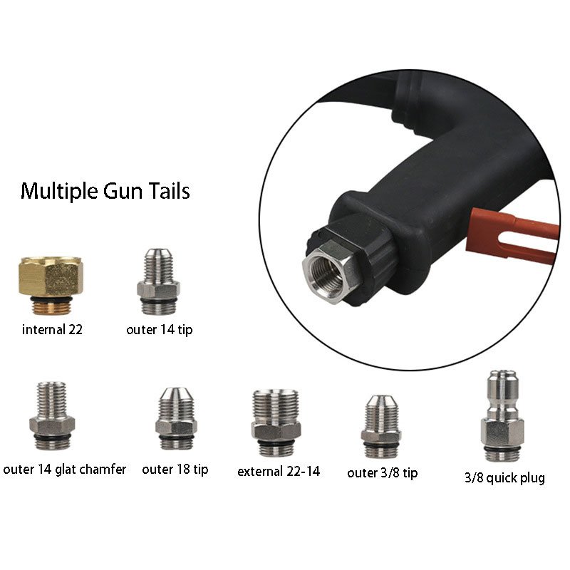 5000PSI High Pressure Washer Gun Car Wash Pressure Washer Spray Gun with M22-14 Connector And Extension Wand M416