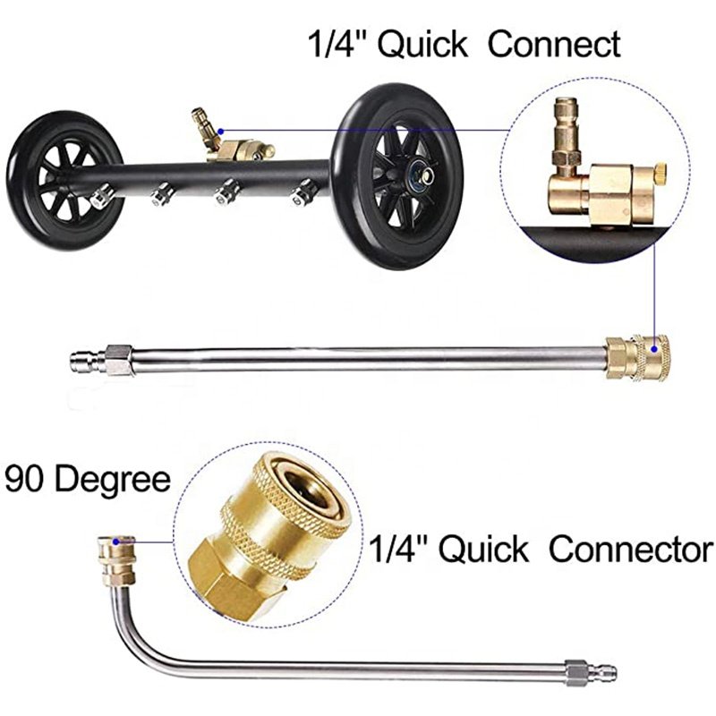 Dual-Function Undercarriage Pressure Washer Cleaner 4000PSI 16 Inch Water Broom Power Washer Car Cleaning Tools