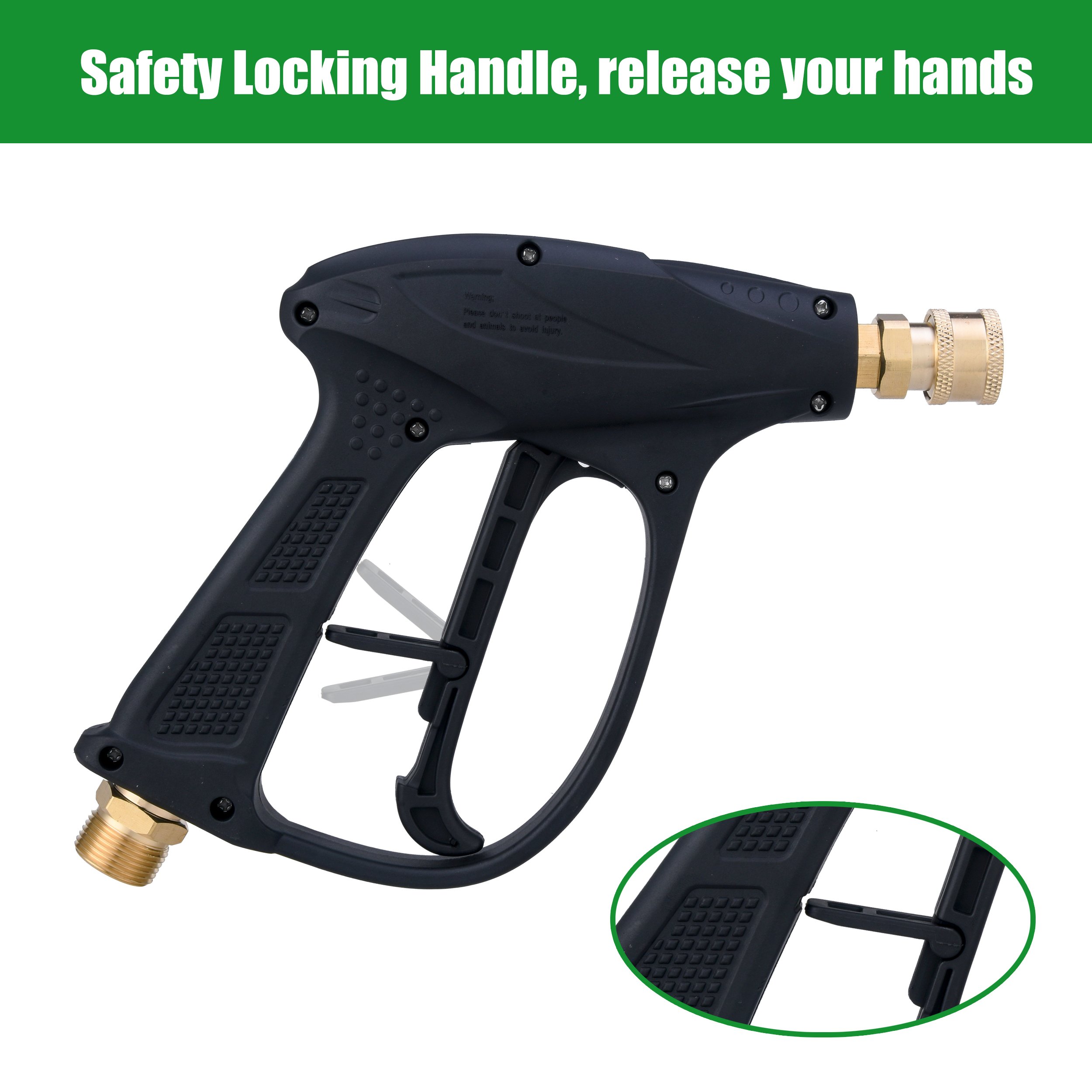 Pressure Washer Spray Gun Power Washer Gun Short Handle Gun With 5 Color Nozzles
