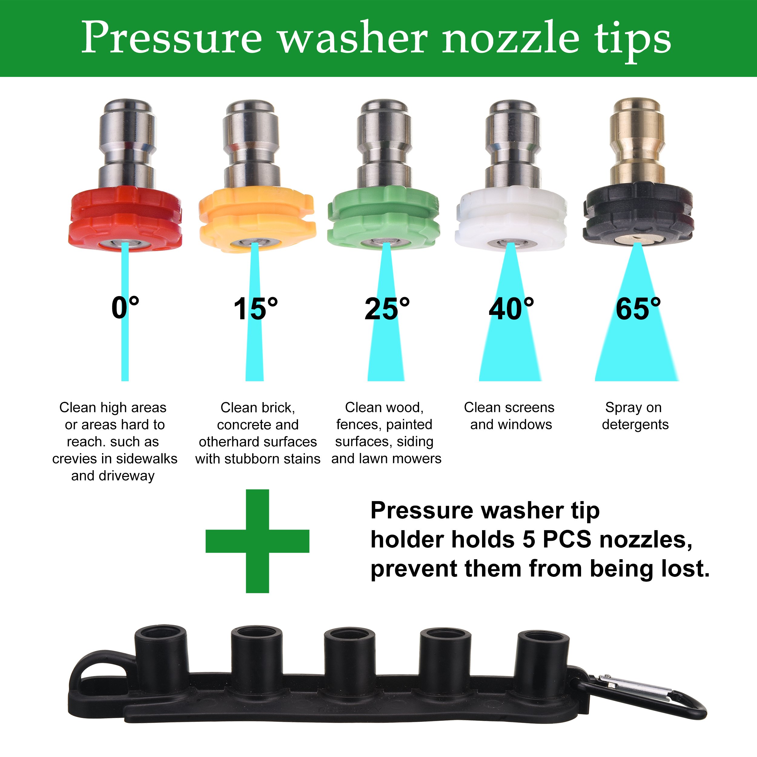 Pressure Washer Spray Gun Power Washer Gun Short Handle Gun With 5 Color Nozzles