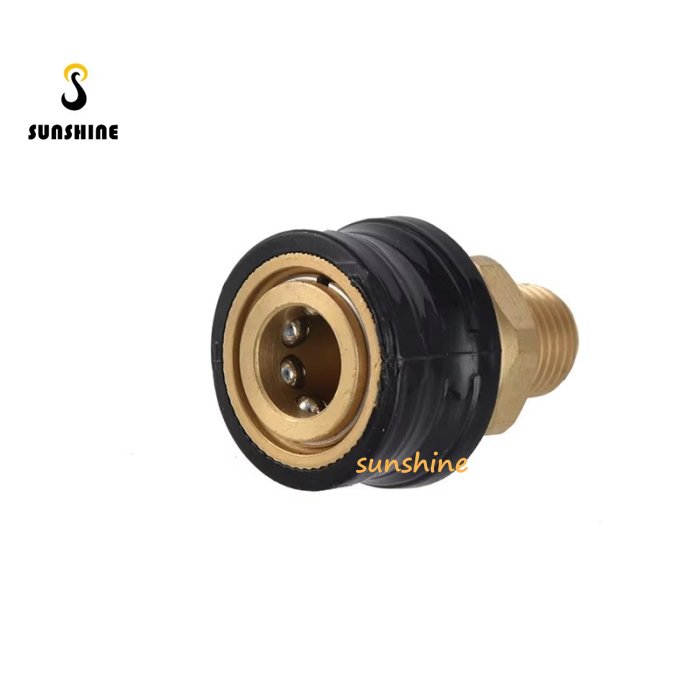 SS 4000PSI 1/4" Loose Quick Insert Pure Copper Male Adapter High-pressure Cleaning Water Gun Connector Car Washing Fitting Black