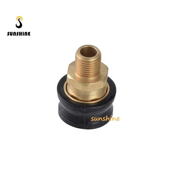 SS 4000PSI 1/4" Loose Quick Insert Pure Copper Male Adapter High-pressure Cleaning Water Gun Connector Car Washing Fitting Black