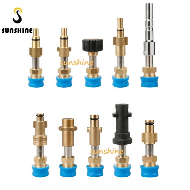 SS 4000PSI 1/4" Loose Quick Insert Pure Copper Male Adapter High-pressure Cleaning Water Gun Connector Car Washing Fitting Black
