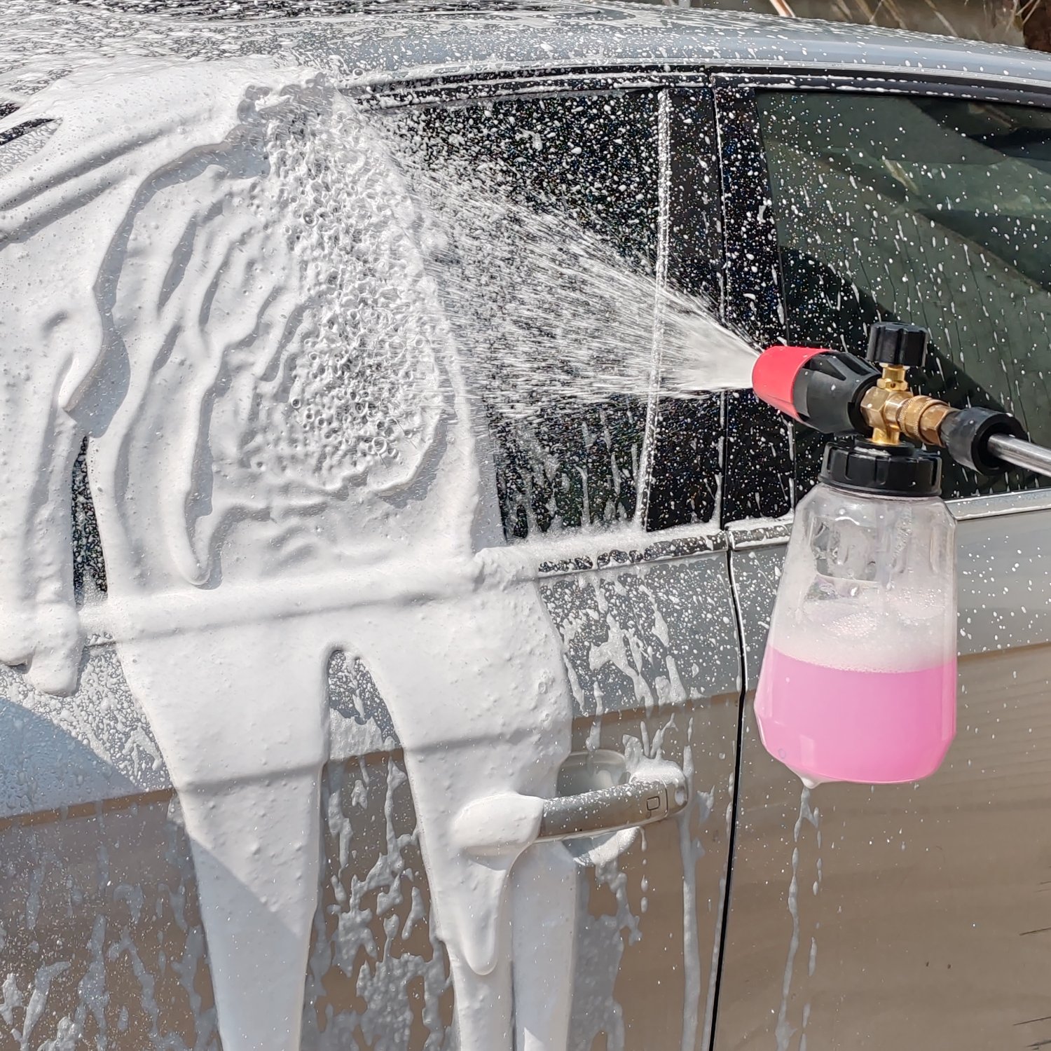 Adapter Connector Pressure Washer Gun 1L Snow Foam Lance Kit Quick Wand Connector High Pressure Snow Foam Lance