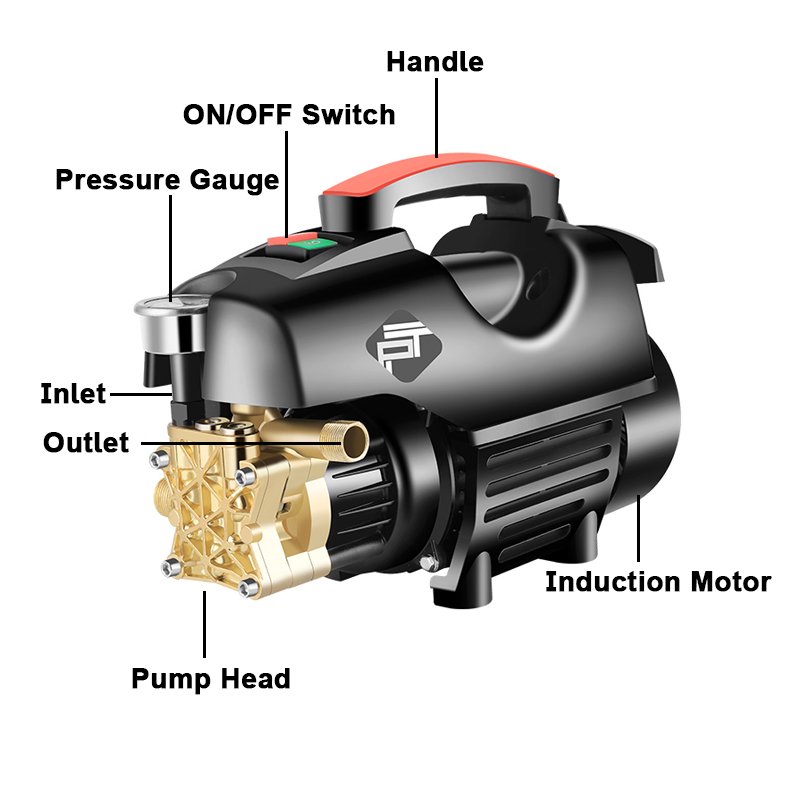Household Electric Car Washing Machine Pressure Washing Machine For Motor 1.8KW 220V Induction Motor Car Washing Machine Motor