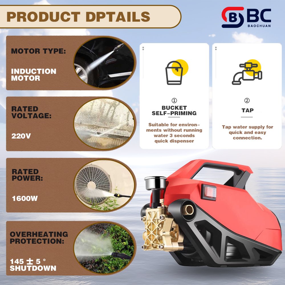 220v - 380v 1000-1500w Car Wash Machine Automatic Pressure Washer