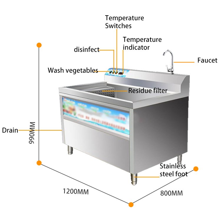 Fruit Washing Machine Vegetable Bubble Washer Vegetable Washing Machine Bubble Fresh Fruit Washer