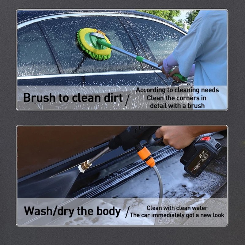 Electric Car Washer Wireless Car Washer 24V High Pressure Car Wash Water Gun Portable High Pressure Washer Adjustable Nozzle