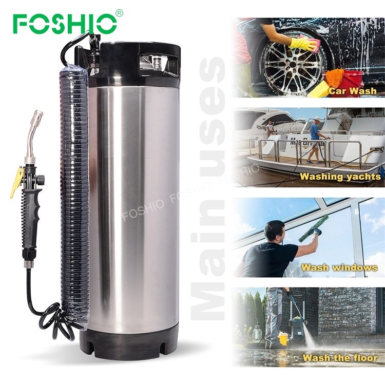 Foshio China Commercial High Pressure 5 Gal Stainless Steel Pressurized Sprayer For Car vinyl Wrap Window Tint Keg