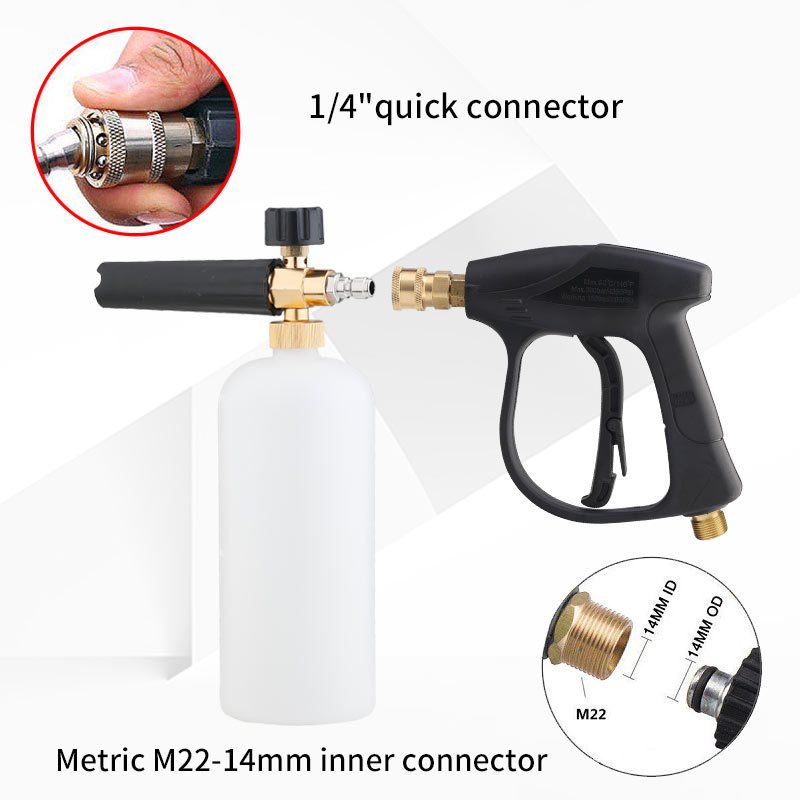 High Pressure Car Washer Kit With 1/4 Quick Connector Car Cleaning Transparent Bottle Foam Lance