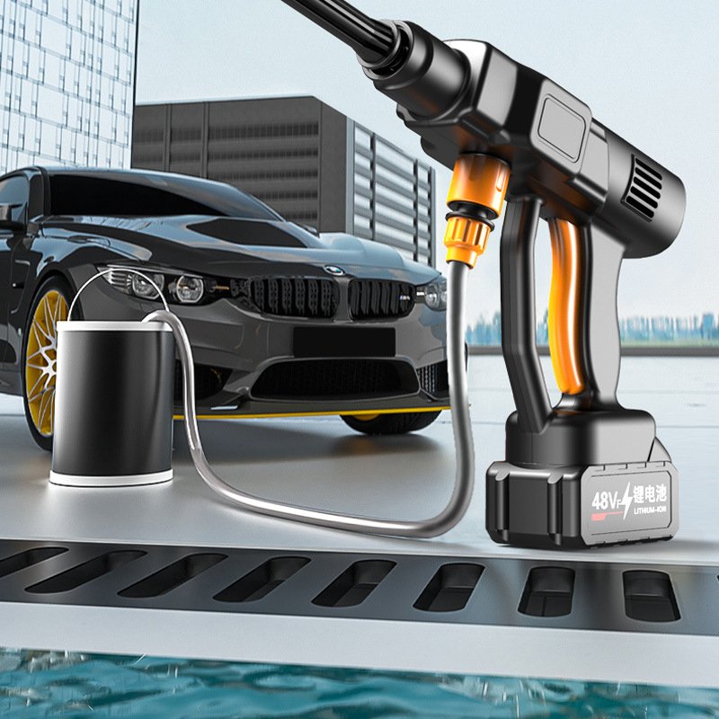 Electric Car Washer Gun With 24V Battery Power Cleaner with 5-in-1 Adjustable Nozzle and High Pressure wash gun