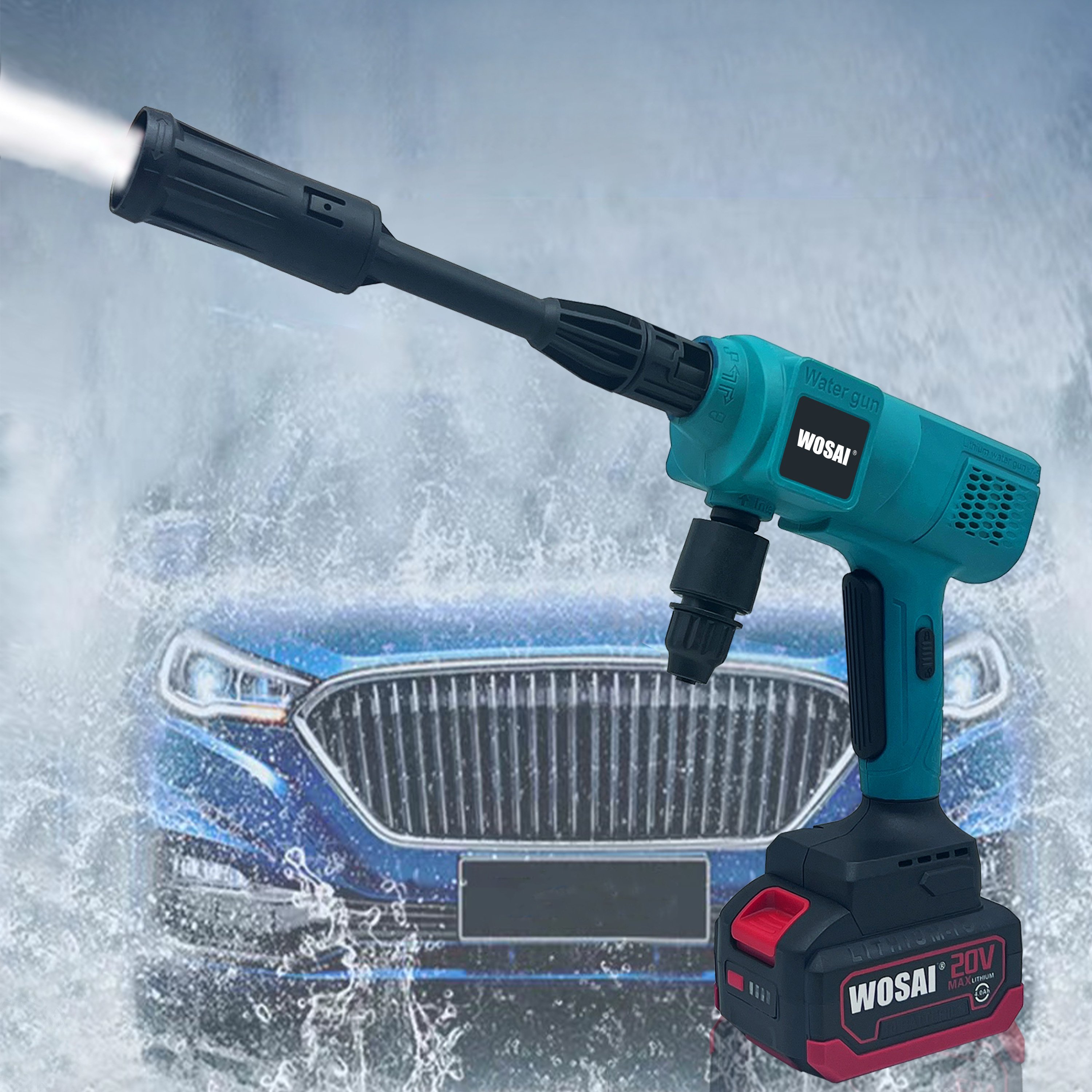 WOSAI Cordless Pressure Washer Car Washer Portable High Pressure Car Washer