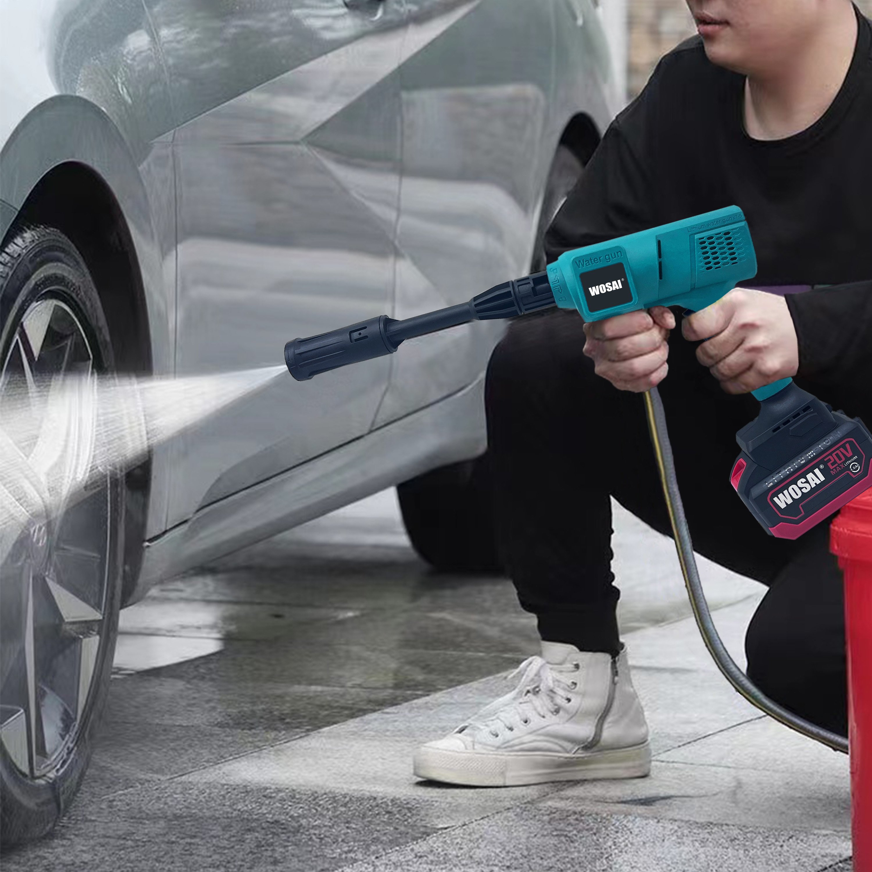 WOSAI Cordless Pressure Washer Car Washer Portable High Pressure Car Washer