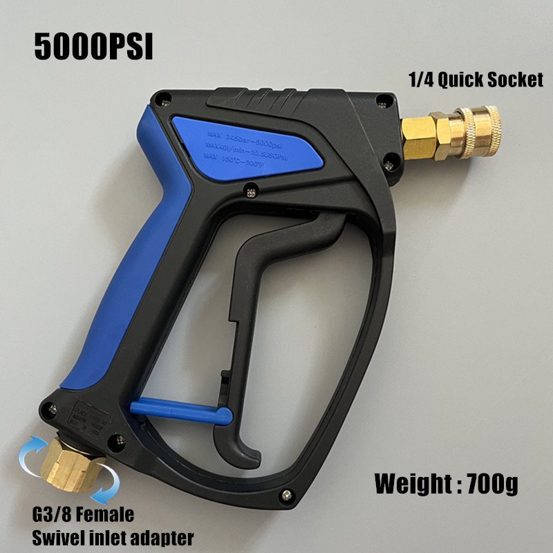 5000PSI 350Bar High Pressure Washer Gun Water Spray Gun Jet Washer Car Wash Power Washer G3/8 swivel inlet Spray Gun