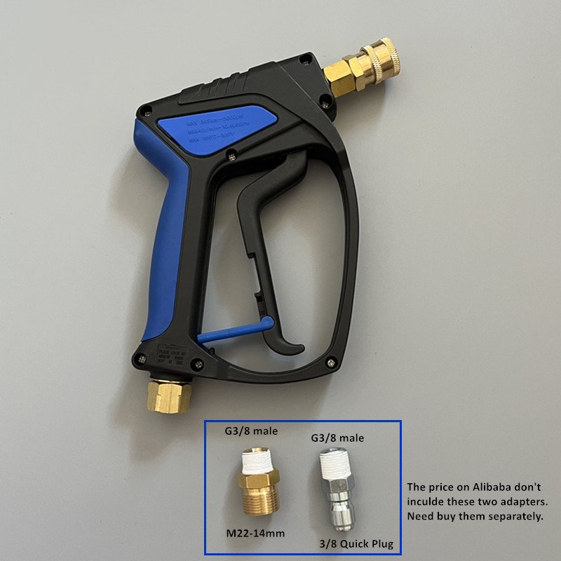 5000PSI 350Bar High Pressure Washer Gun Water Spray Gun Jet Washer Car Wash Power Washer G3/8 swivel inlet Spray Gun