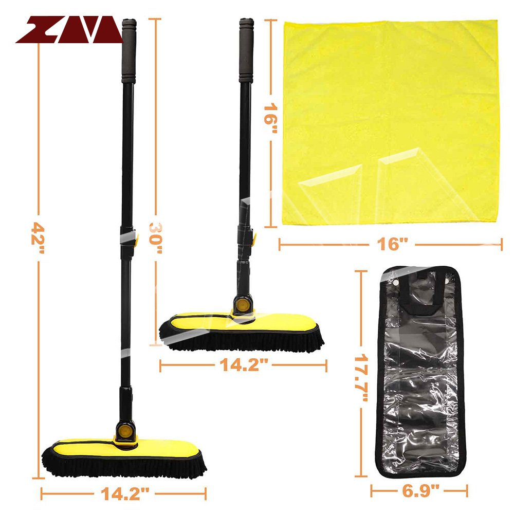 Chenille Microfiber Car Washing Mop Custom LOGO With Long Handle Car Wash Brush Extended Handle