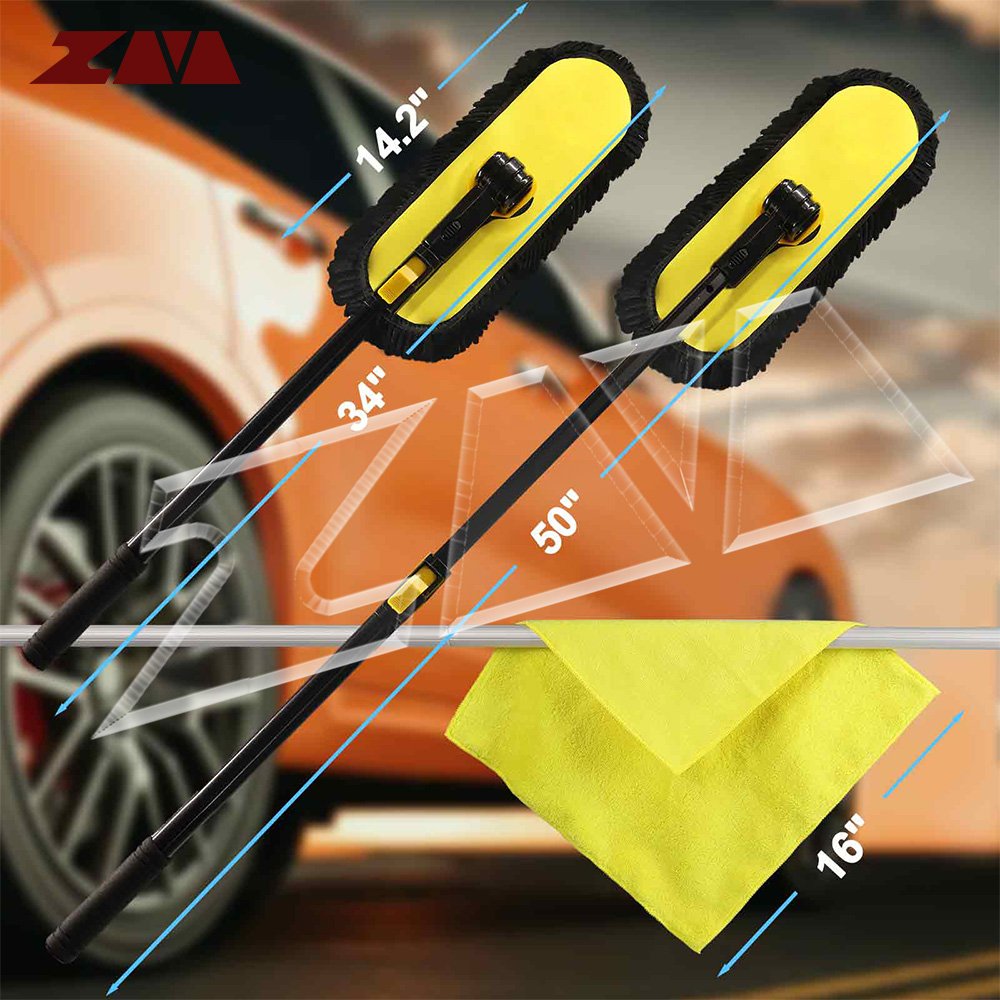 Chenille Microfiber Car Washing Mop Custom LOGO With Long Handle Car Wash Brush Extended Handle