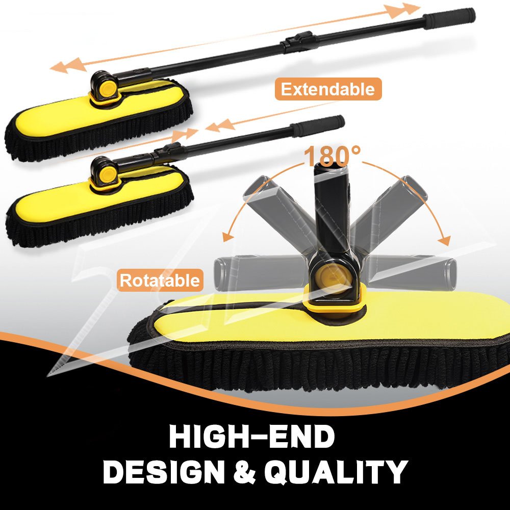 Chenille Microfiber Car Washing Mop Custom LOGO With Long Handle Car Wash Brush Extended Handle