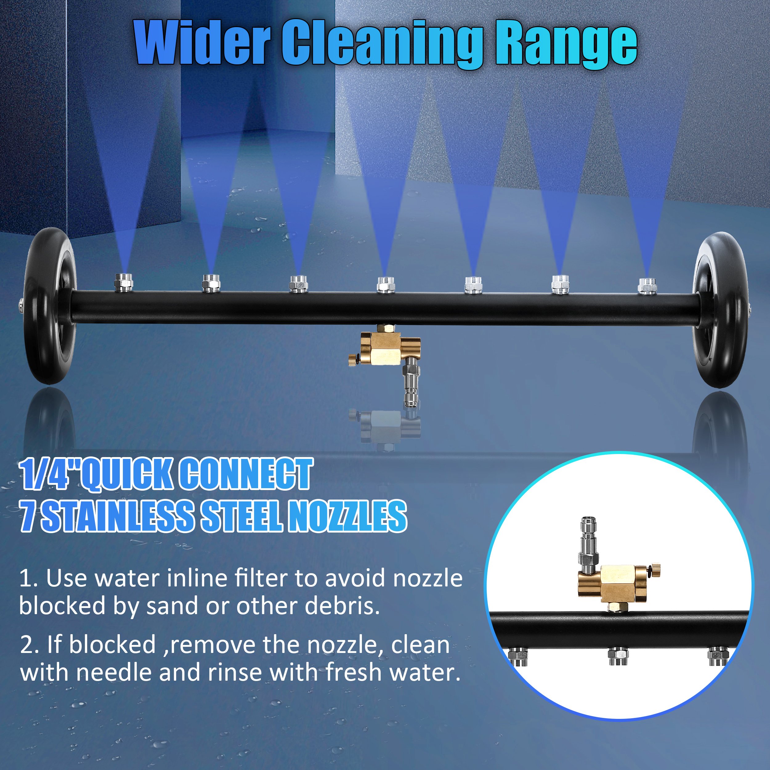 Undercarriage Cleaner 24 Inch Under Car Washer Pressure Washer Surface Cleaner Attachment Chassis Cleaner