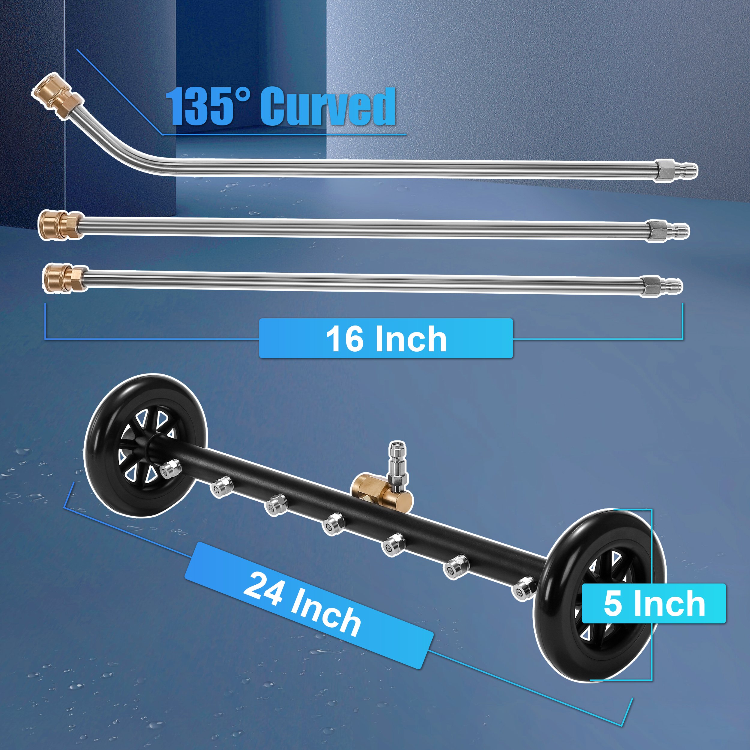 Undercarriage Cleaner 24 Inch Under Car Washer Pressure Washer Surface Cleaner Attachment Chassis Cleaner