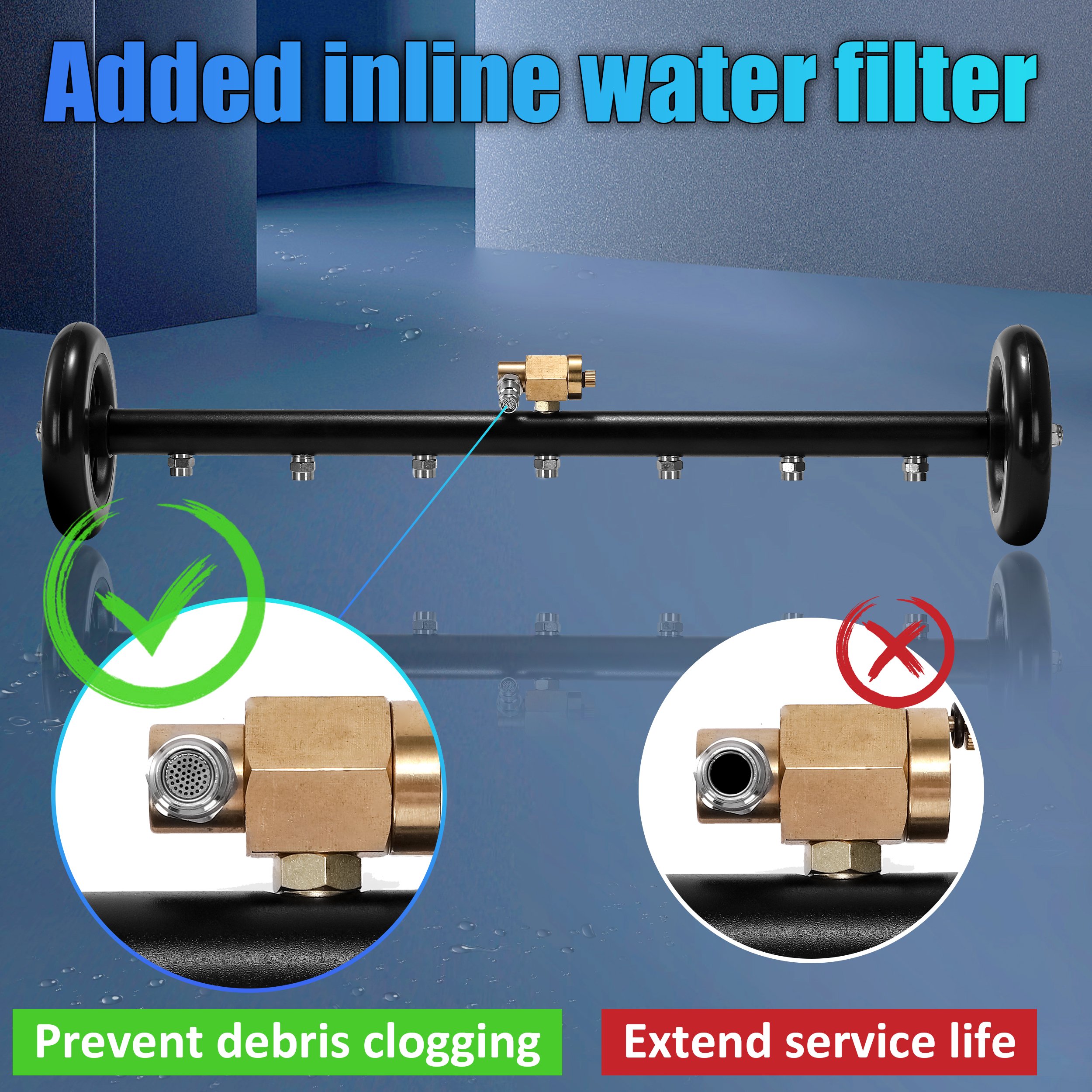 Undercarriage Cleaner 24 Inch Under Car Washer Pressure Washer Surface Cleaner Attachment Chassis Cleaner