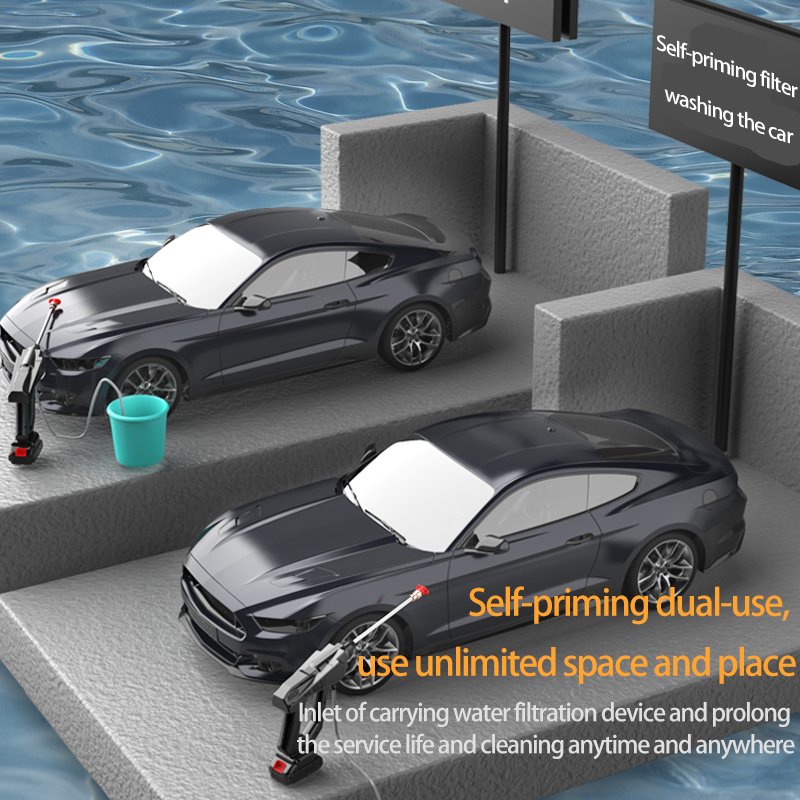 Car Washing Machine Water Spraying Gun Car Wash Wireless Lithium Battery Portable High Pressure Car Washer