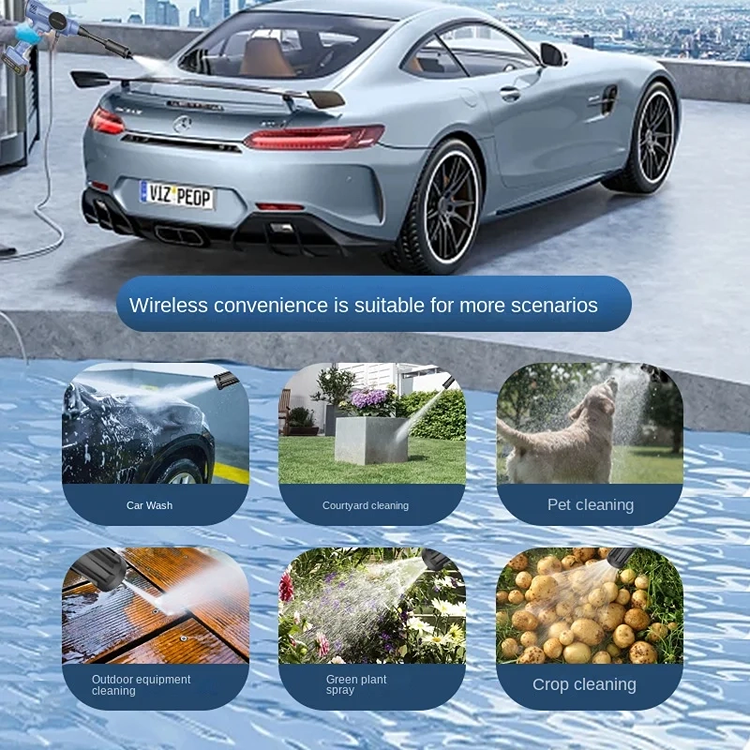 Portable Pressure Washer Pump Car Wash Cordless Wireless Car Wash Water Jet Foam Gun Car Washer
