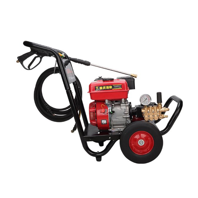 200 bar Gasoline Two Wheel Pressure Washer Portable Car Washer for cleaning and unclogging pipes