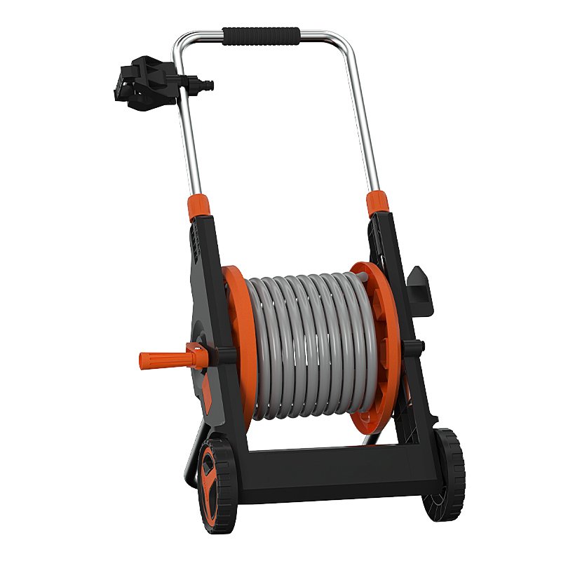 High Pressure Car Washer With Spray Gun With Folding Water Pipe Truck Expandable 45M Storage Handle Garden Water Hose Reel Cart