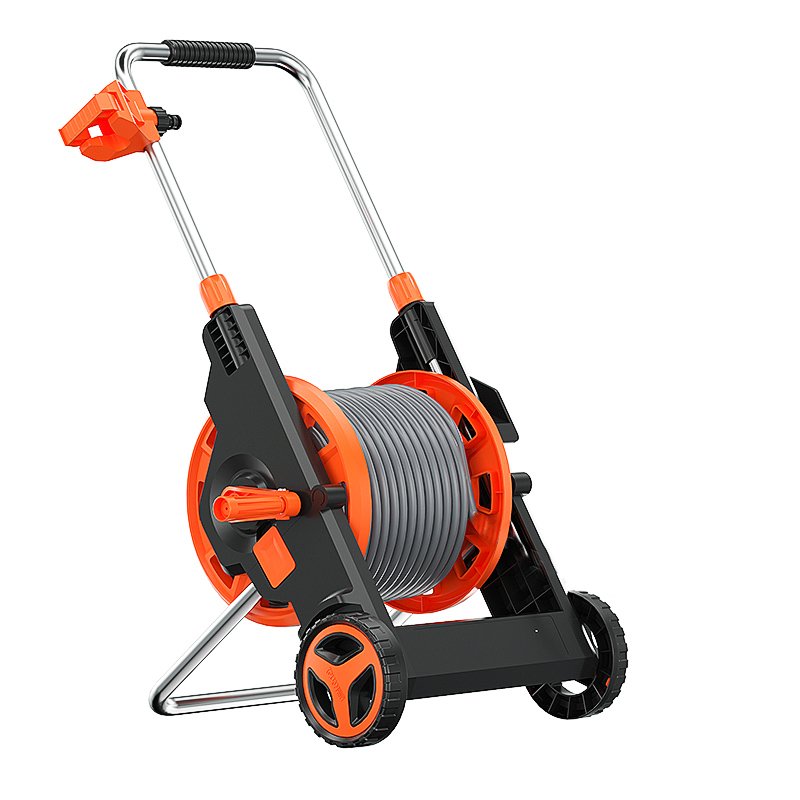 High Pressure Car Washer With Spray Gun With Folding Water Pipe Truck Expandable 45M Storage Handle Garden Water Hose Reel Cart