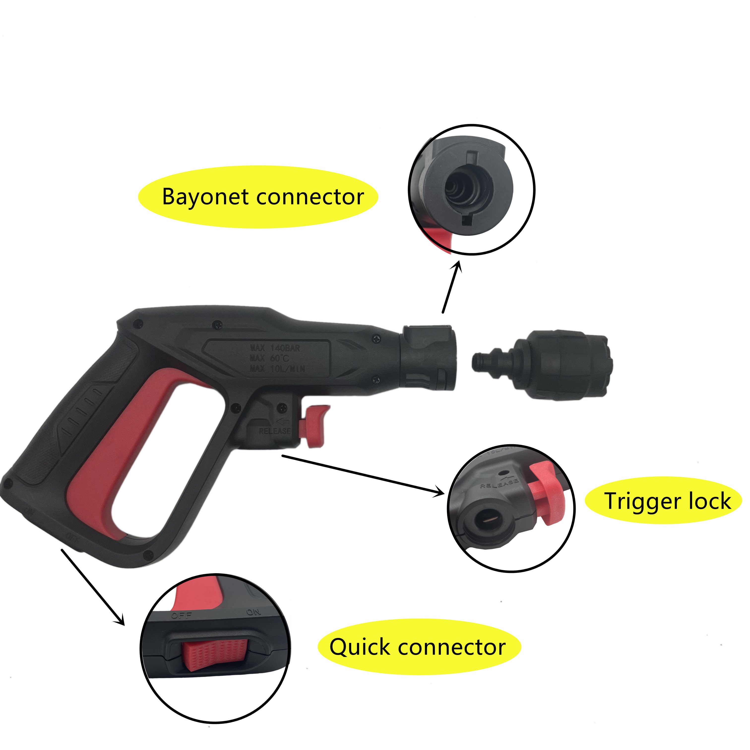 High-pressure washing machine water gun multi-function nozzle high-pressure water gun telescopic nozzle gun