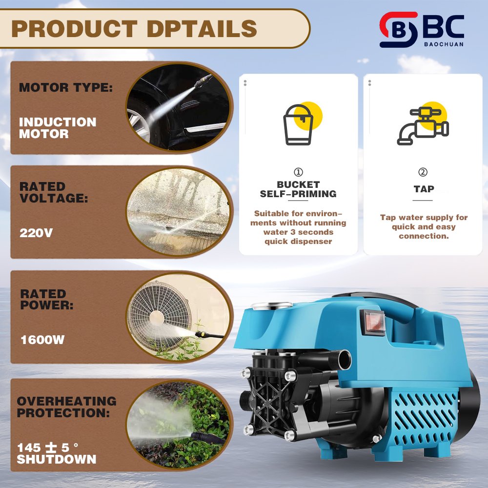 BC053021 Car Care High Pressure Pump Jet Washer Electric Car Washing Machine For Home Use car washer