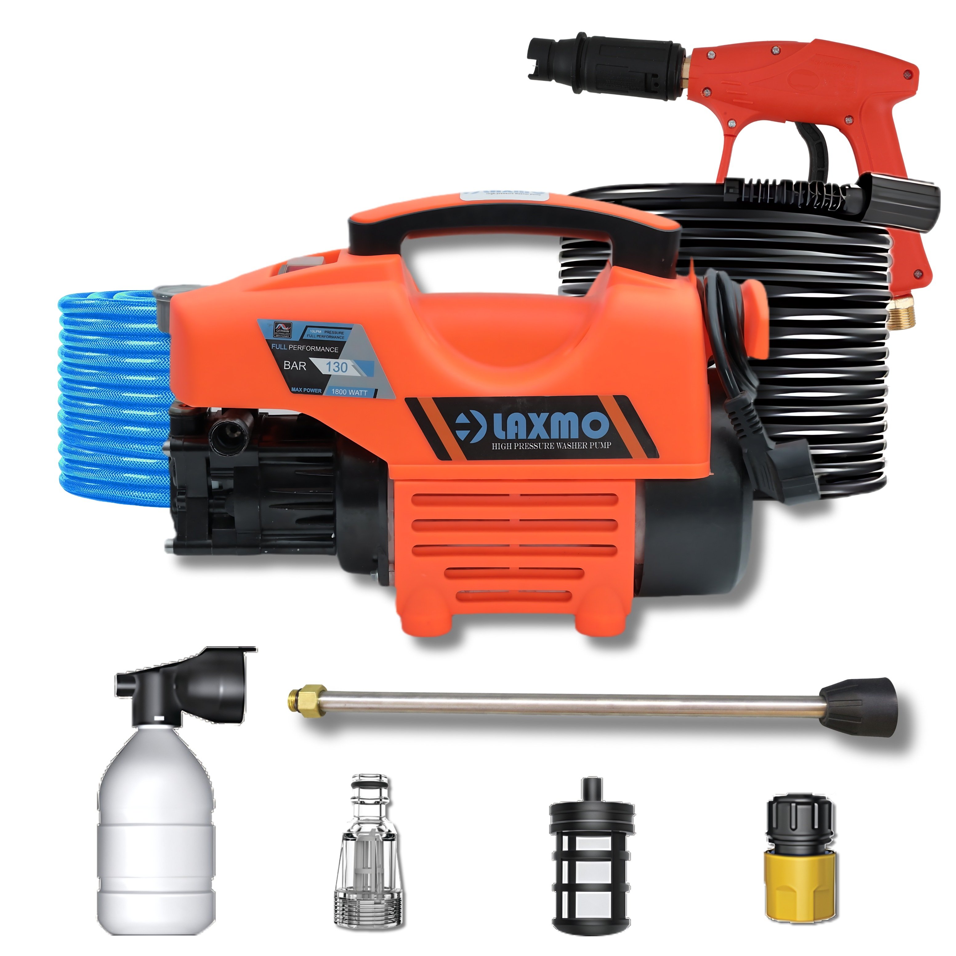 130 bar 1800w High Pressure Household Car Wash Machine Pump For Jet Car Washing Machine High Pressure Cleaner Car Washer