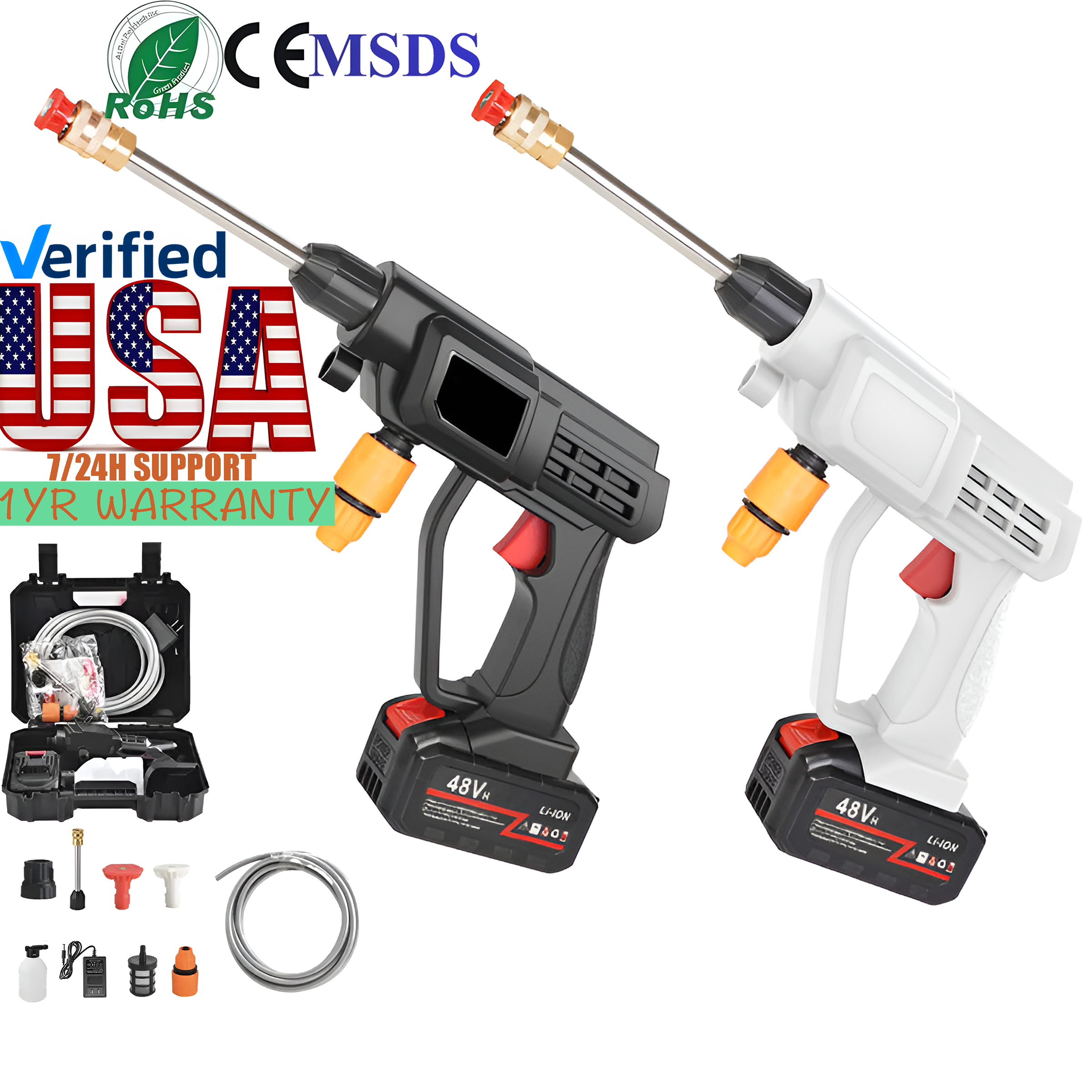 21v High Pressure Cordless Car Washer Wireless Spray Portable Water Gun Cleaning Machine For Irrigation With Lithium Battery