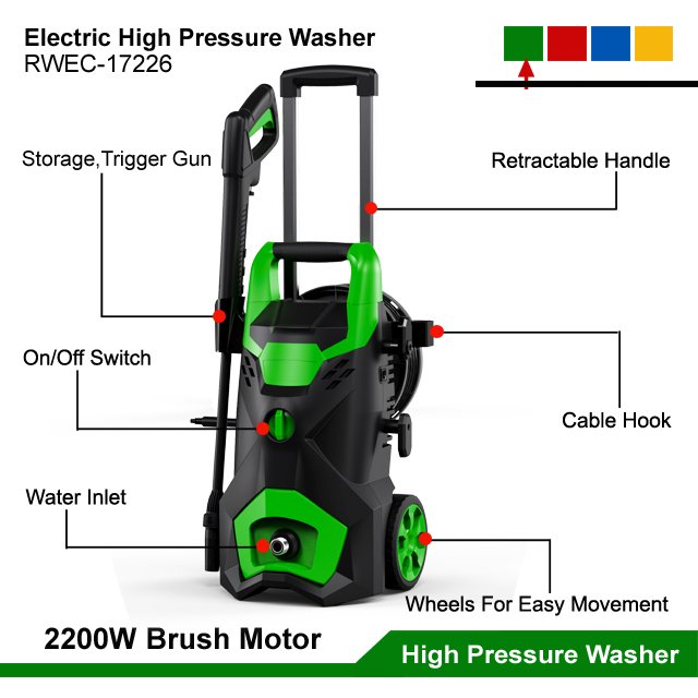 2200W Portable Electric Power Car Washer High Pressure Cleaner Pump Automatic Car Washing Machine High Pressure Washers