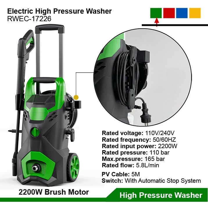 2200W Portable Electric Power Car Washer High Pressure Cleaner Pump Automatic Car Washing Machine High Pressure Washers