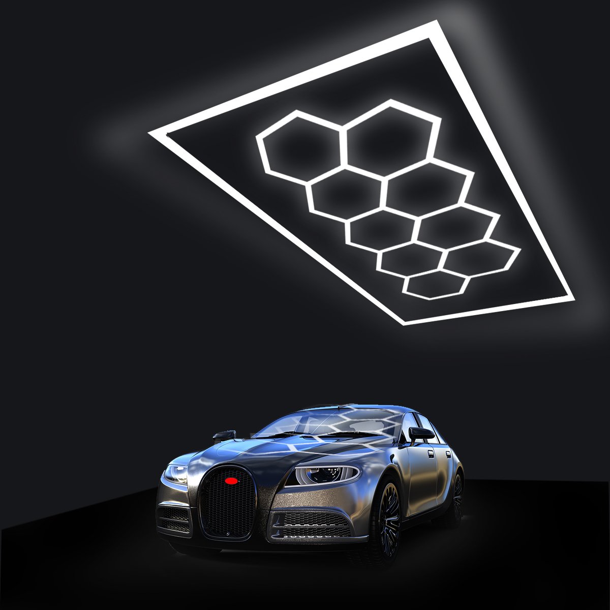 Honeycomb Hexagon Lamp Auto Car Detailing Work Lights Bar Car Wash Station 110v 220v Garage Ceiling Hexagonal Led Light