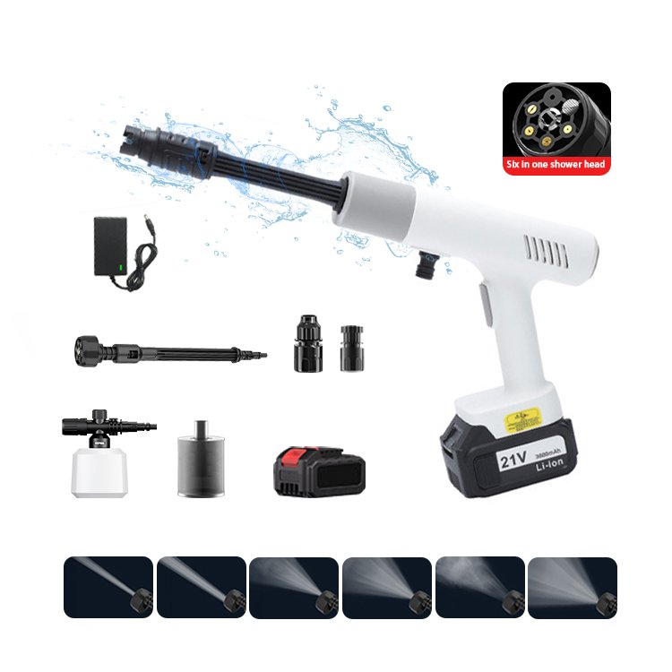 Professional Auto Car Washing Guns Machine Car Washing Rechargeable Double Lithium Battery Cordless Pressure Car Washer
