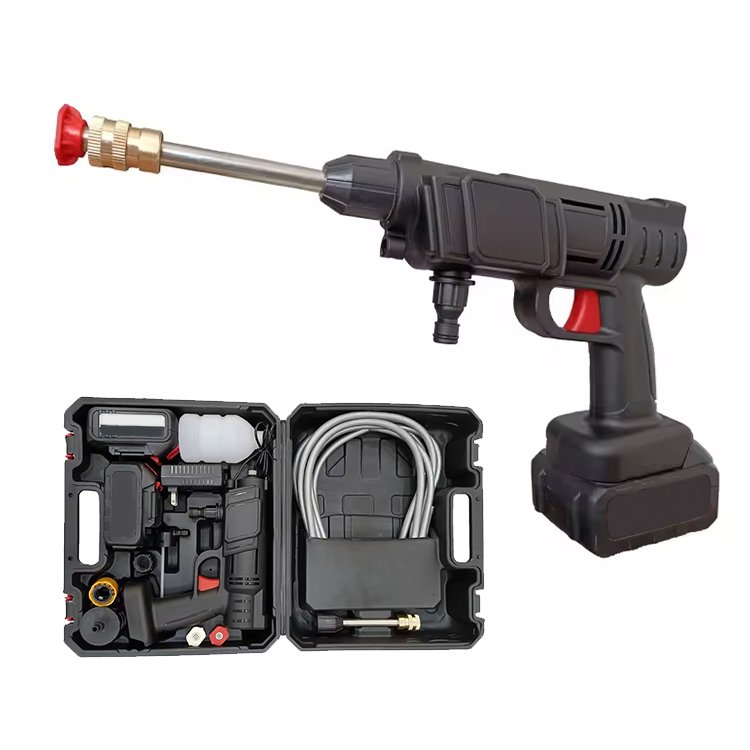2024 New design wireless Portable 21V rechargeable lithium battery spyra high pressure car washer water gun