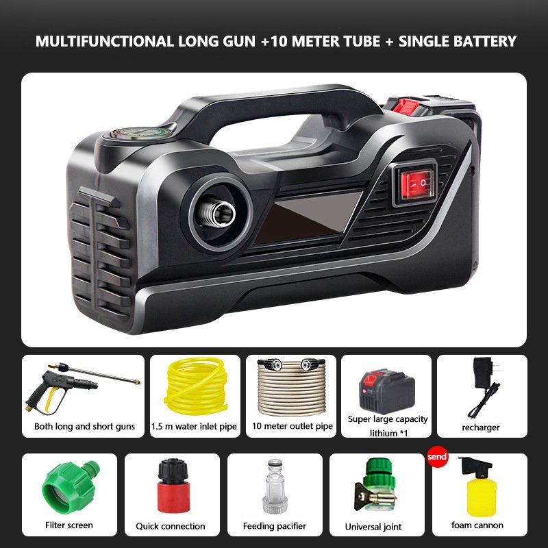 Power Tools 80Bar Car Jet Washer Cleaner Portable Cordless Car Pressure Washer Gun Battery Wireless Powered Car Washer