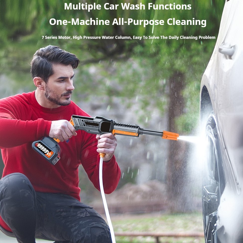 Portable 48v Lithium Battery Cordless Car Washer Water Gun 24v Lithium Battery Car Washer Machine High Pressure