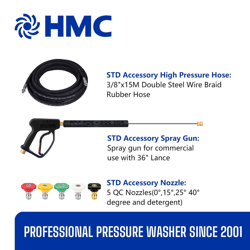 HMC Compact Stainless Steel Chassis High Quality Electric 276bar Japanese Engine Professional Washer Easy for Truck Loading