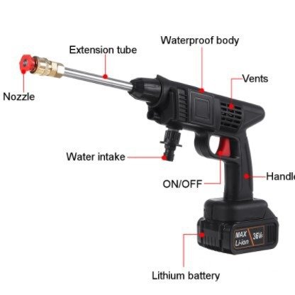 LARIX 48vf lithium car wash water gun home wireless portable electric car washer rechargeable gardening watering car washer