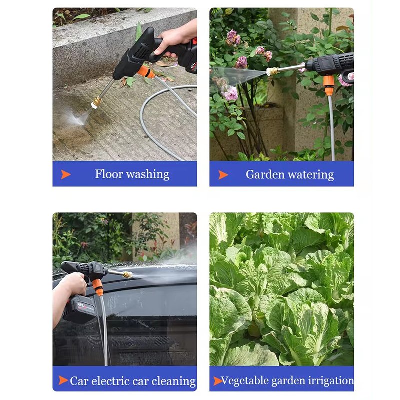 Car Washing Machine Water Spray Gun Car Wash Wireless Lithium Battery Portable High Pressure Car Washer Gun