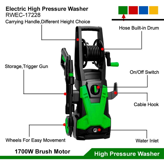 2000W Electric Power High Pressure Cleaner Portable Cold Water Car Wash Pump High Pressure Electric Washing Cleaning Machines