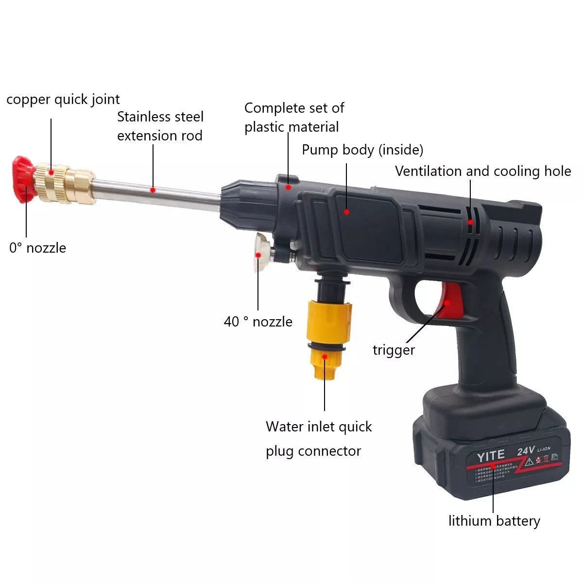 2000W 90Bar 22000mAh Cordless High-Pressure Car Washer Spray Water Gun Portable Car Wash Pressure Cleaner Cleaning Machine