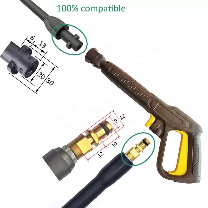 High Pressure Power Washer Spray Nozzle Adjust Water Lance/ 5/10m Hose Gun Rotating For Karcher k2k3k4k5k6k7 car washer